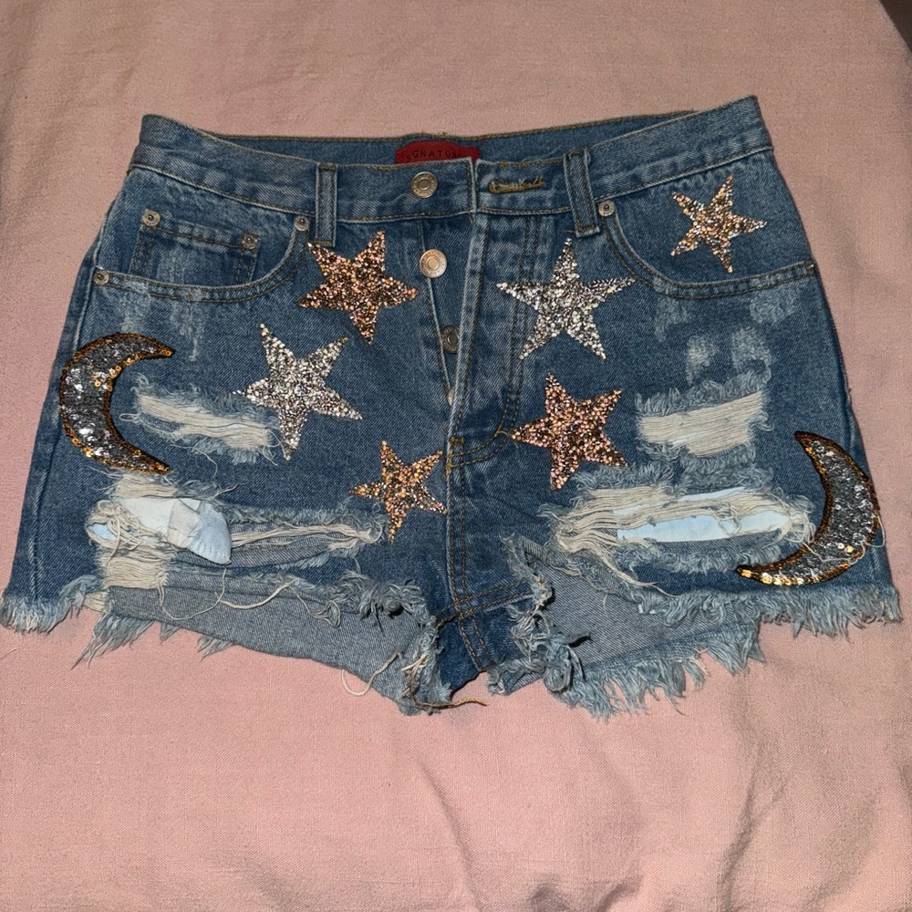 Denim jeans shorts
